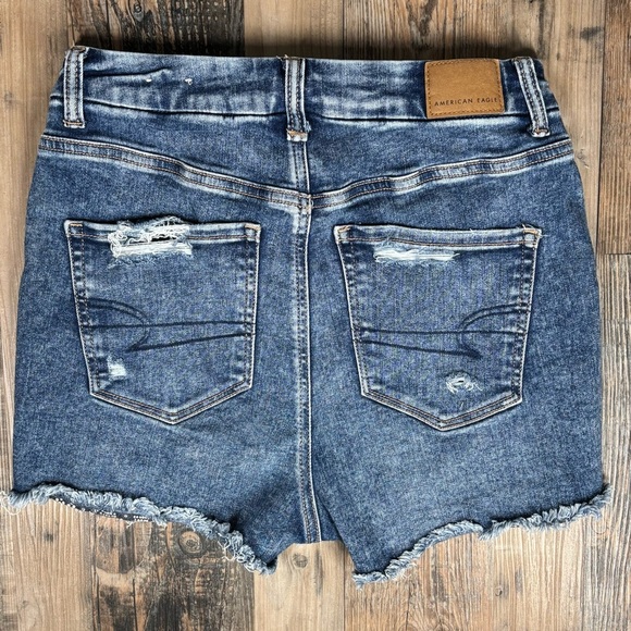 American Eagle Shorts Womens 4 Curvy Hi Rise Shortie Stretch Distressed Festival - Picture 5 of 5